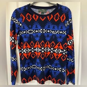 Ralph Lauren Active 100% Cotton Long Sleeve Printed Top Size L